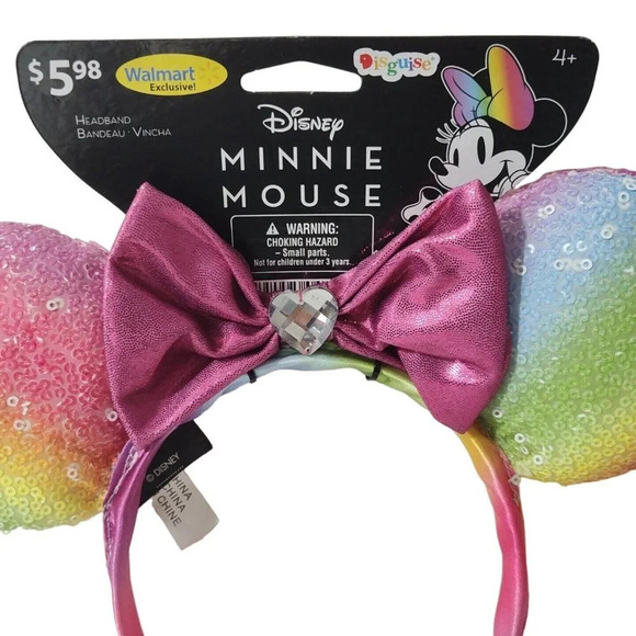 Disguise Minnie Mouse Headband Mouse Ears Halloween Girls Sequins Dress Up NEW - Picture 2 of 7